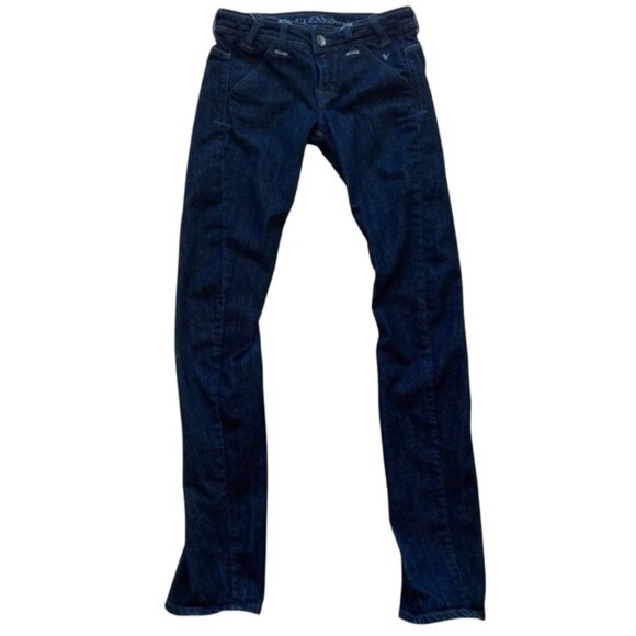 Guess Premium jeans Rocket skinny leg style low rise dark blue stretchy size 26 - Picture 2 of 14